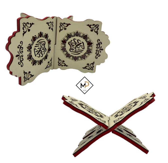 Porte-Coran islamique, porte-Coran en bois de hêtre incrusté de nacre  fabriqué à la main, cadeau musulman. -  France